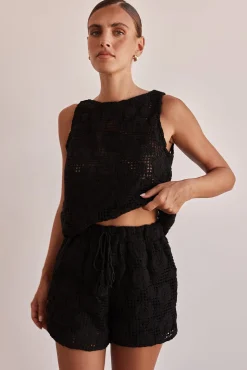 Ulysses Crochet Shorts (Black)