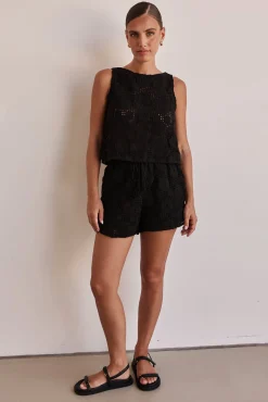 Ulysses Crochet Top (Black)