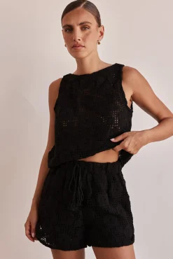 Ulysses Crochet Top (Black)