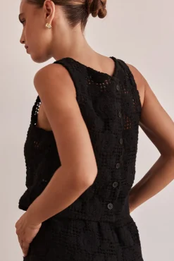 Ulysses Crochet Top (Black)