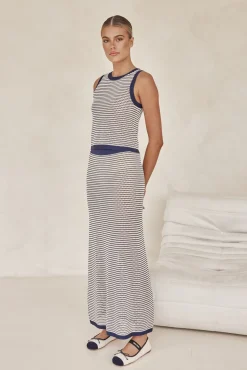 Val Knit Maxi Skirt (Navy)