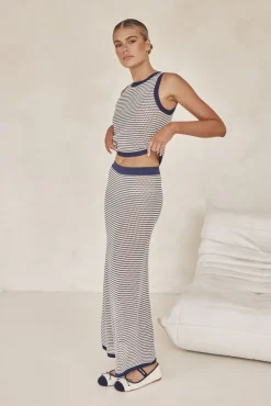 Val Knit Maxi Skirt (Navy)
