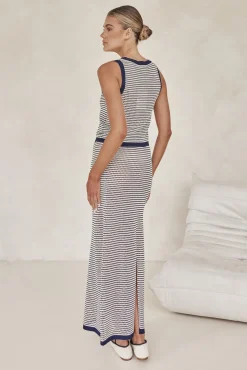 Val Knit Maxi Skirt (Navy)