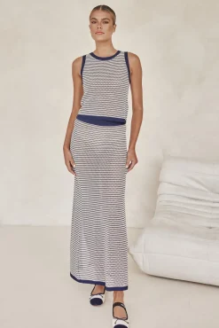 Val Knit Maxi Skirt (Navy)