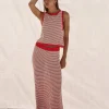 Val Knit Maxi Skirt (Red)