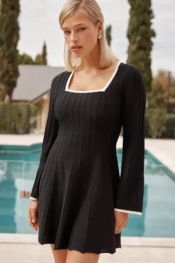 Zeno Knit Mini Dress (Black)