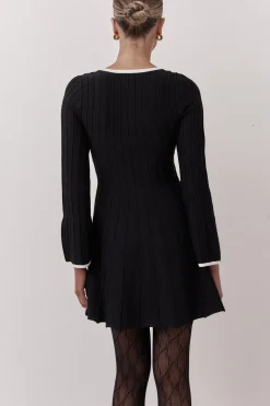 Zeno Knit Mini Dress (Black)