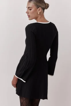 Zeno Knit Mini Dress (Black)